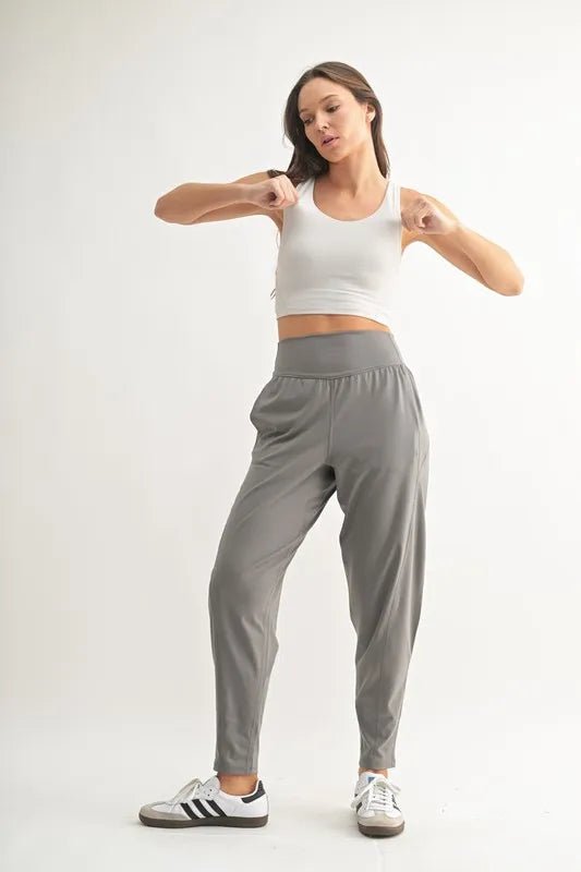 MONO B Flowbarrel High Waist Active Pants for Women - Love Salve